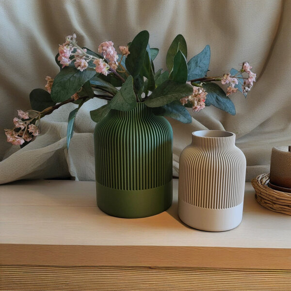 3D-Druck Dekovase – moderne Vase mit Struktur für Trockenblumen