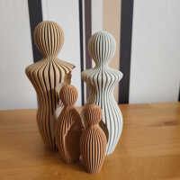 Familien-Skulptur 3D-Druck – moderne Dekofigur mit Eltern & Kindern